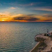 2020-06-06_006561_WTA_Mavic2Pro - pano - 9 images - 10091x7455_0000 The Big Sable Point Light is a lighthouse on the eastern shore of Lake Michigan near Ludington in Mason County, Michigan, at the Ludington State Park. It is an...