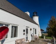 2013-10-10_16-16_36751_WTA_5DM3 e Old Presque Isle Light was the first lighthouse in the Presque Isle, Michigan area, built in 1840, supported physically by two-thirds stone and one-third...